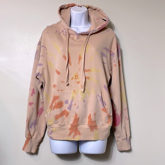 Wild Fable Multi Colored Tie Dye Pink Hoodie Sweatshirt Size Small